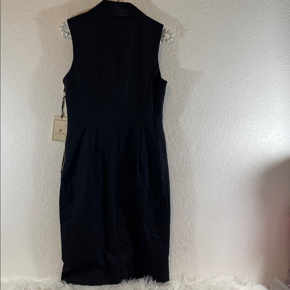 Altuzarra Target Tuxedo Black Gold Crane Sleeveless Classy Dress Size 6 NEW - Picture 5 of 11